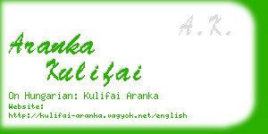 aranka kulifai business card